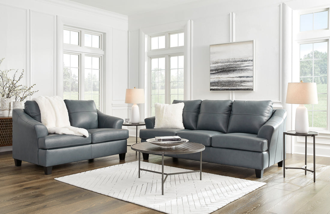 Genoa Steel Leather Living Room Set