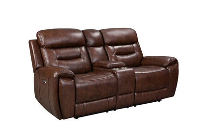 Rosewood Leather/power reclining set 3 pcs