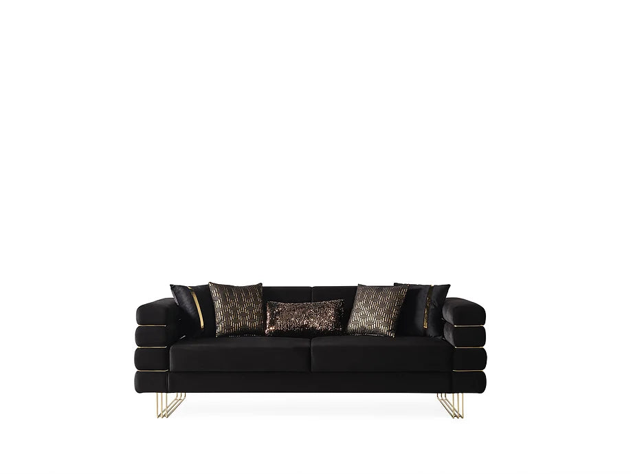 Luma Black Sofa and Loveseat