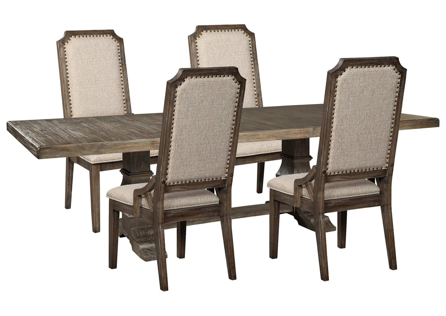 Wyndahl Rustic Brown Extendable Dining Set