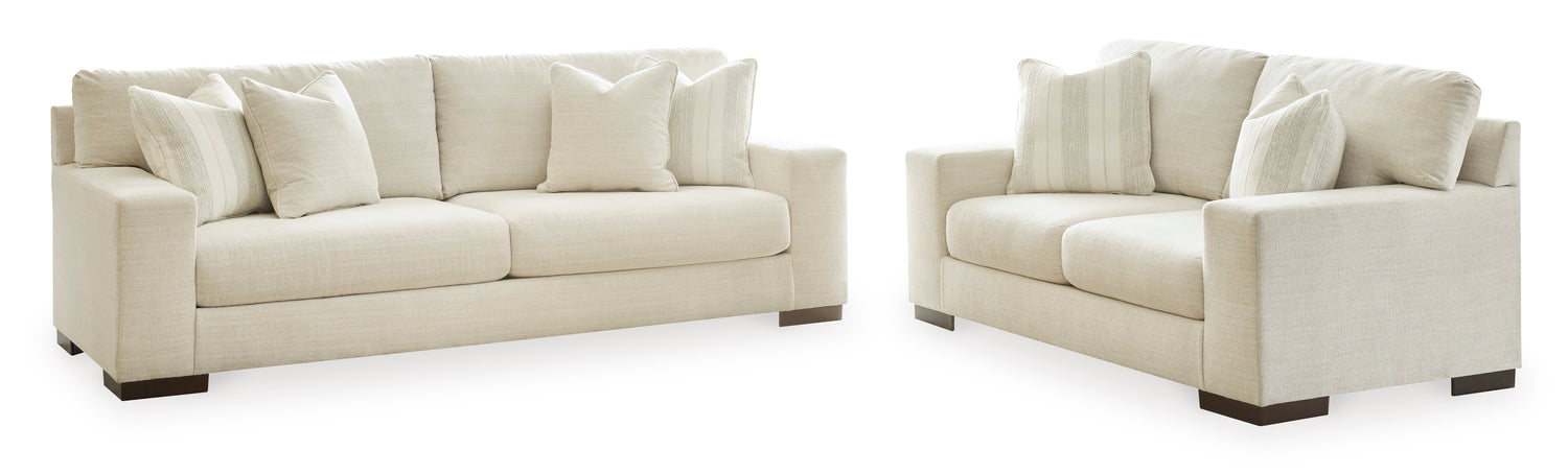 Sofá y loveseat Maggie en abedul