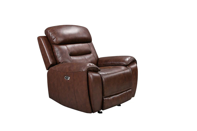 Rosewood Leather/power reclining set 3 pcs