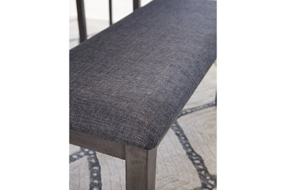 Bridson Gray Dining Table and Chairs with Bench, Set of 6