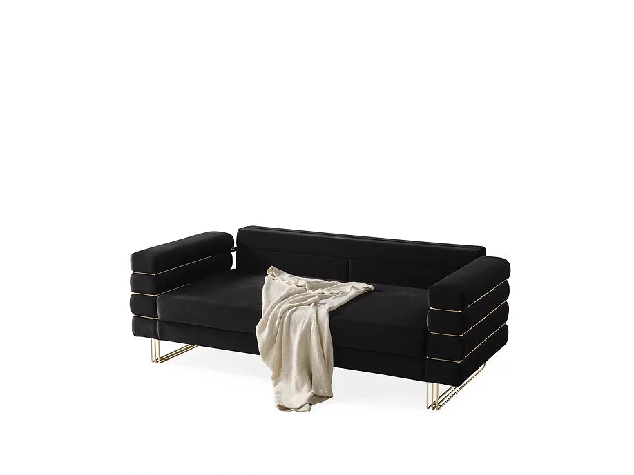 Luma Black Sofa and Loveseat