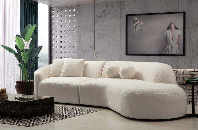 Cloe Ivory Boucle RAF Curved Sectional