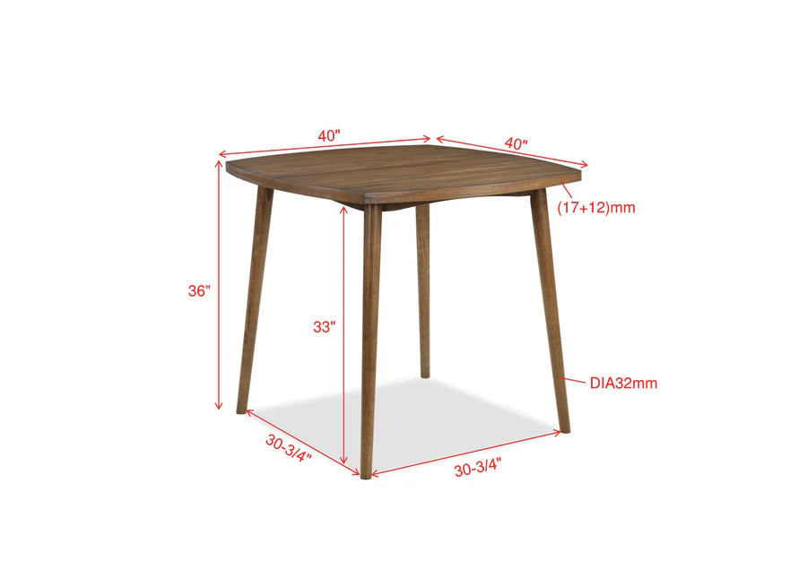 Weldon Brown Square Counter Height Dining Set