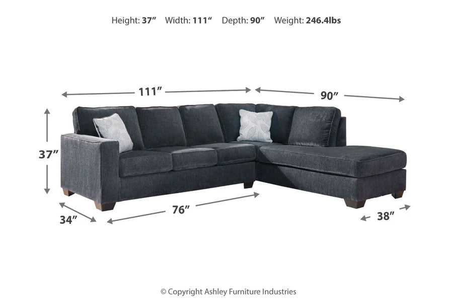 Altari Slate 2-Piece RAF Chaise Sectional