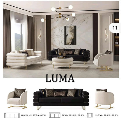 Luma White Sofa and Loveseat