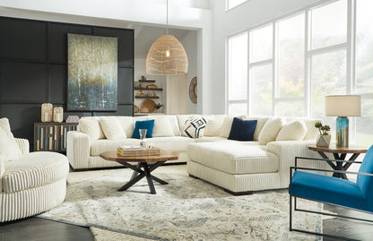 Lindyn Ivory 5-Piece RAF Chaise Sectional