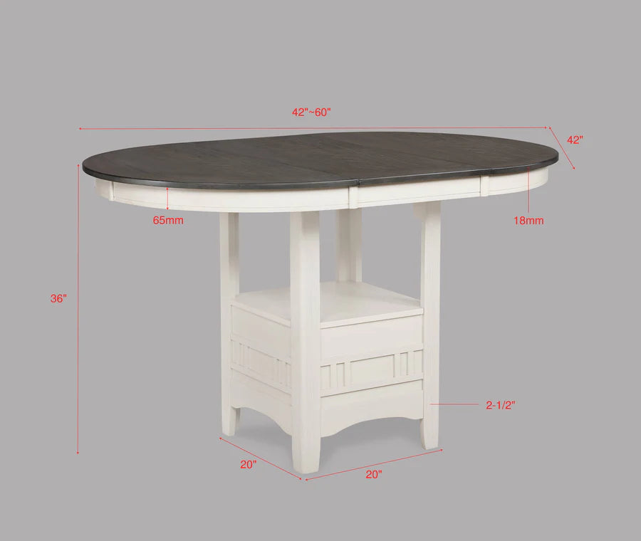 Hartwell Chalk Gray Counter Height Dining Set