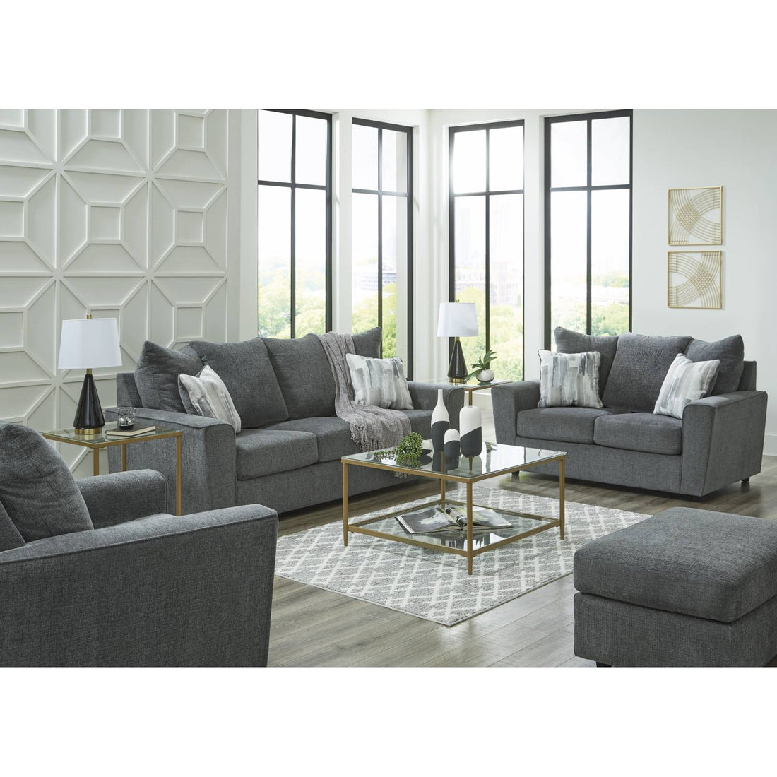 Stairatt Charcoal Living Room Set