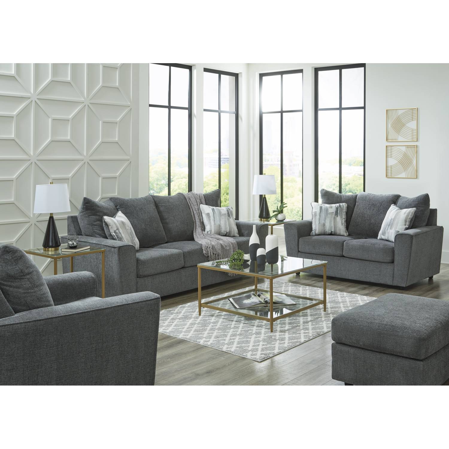 Stairatt Charcoal Living Room Set