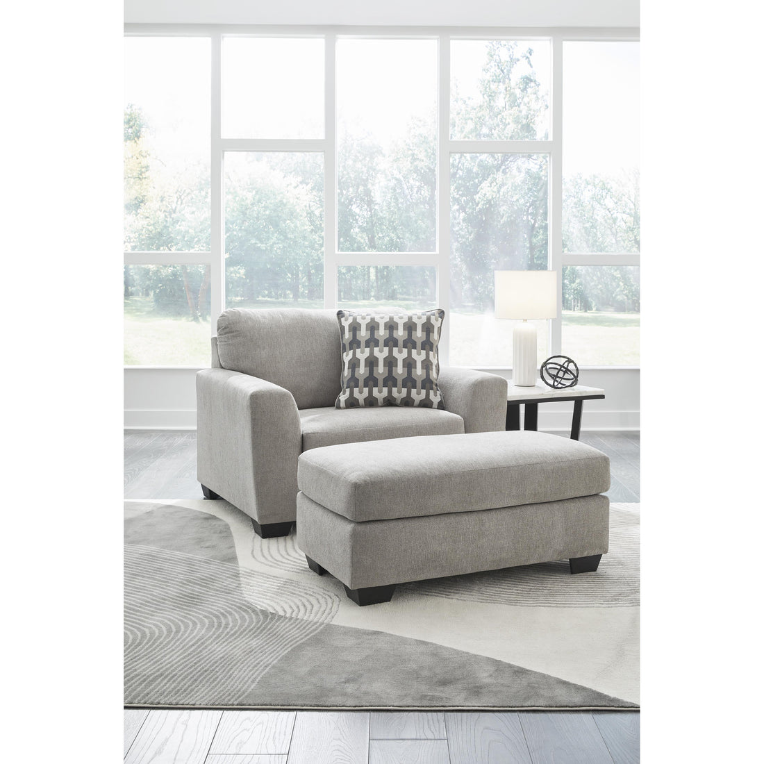 Avenal Park Flannel Chair &amp; Ottoman Set