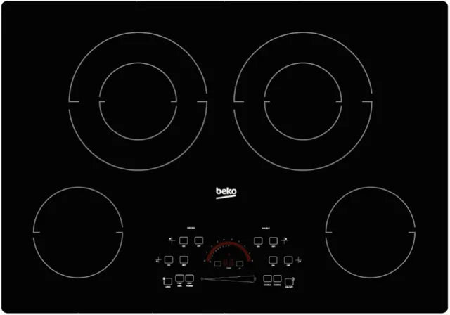 Beko 30&quot; Black Glass Built In Electric Cooktop - Decohub Home