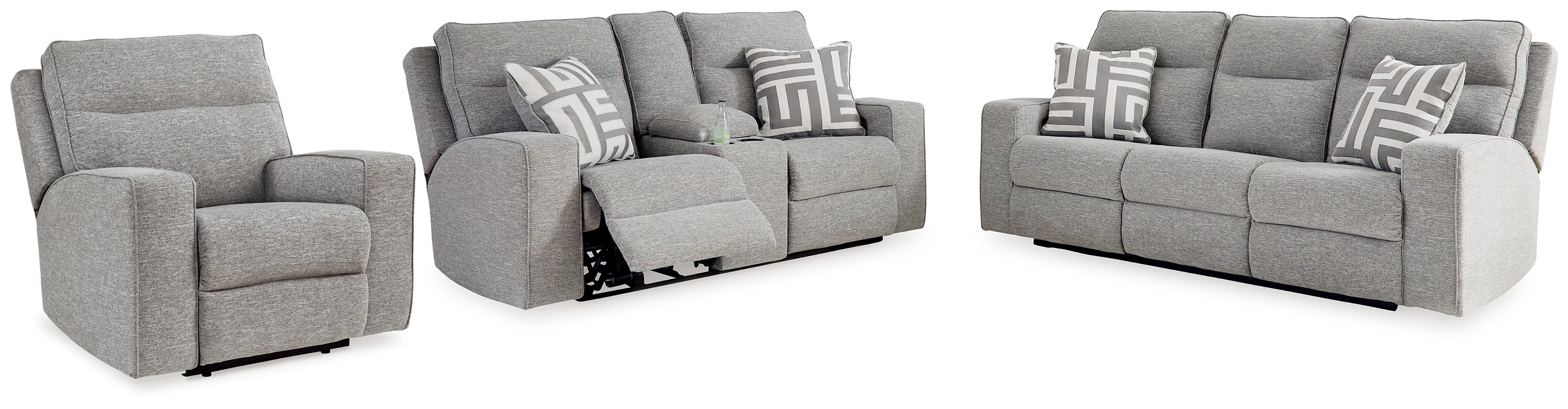 Biscoe Pewter 3-Pieces Power Reclining Living Room Set