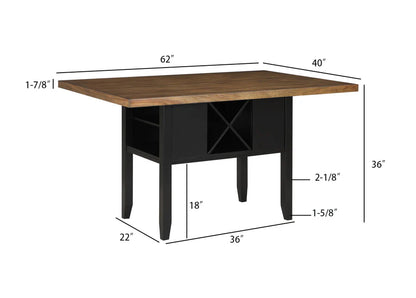 Dary Black/Brown Counter Height Dining Set