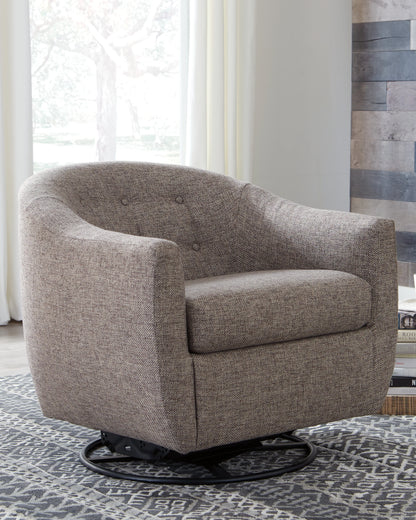 Upshur Taupe Swivel Accent Chair