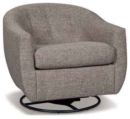 Upshur Taupe Swivel Accent Chair