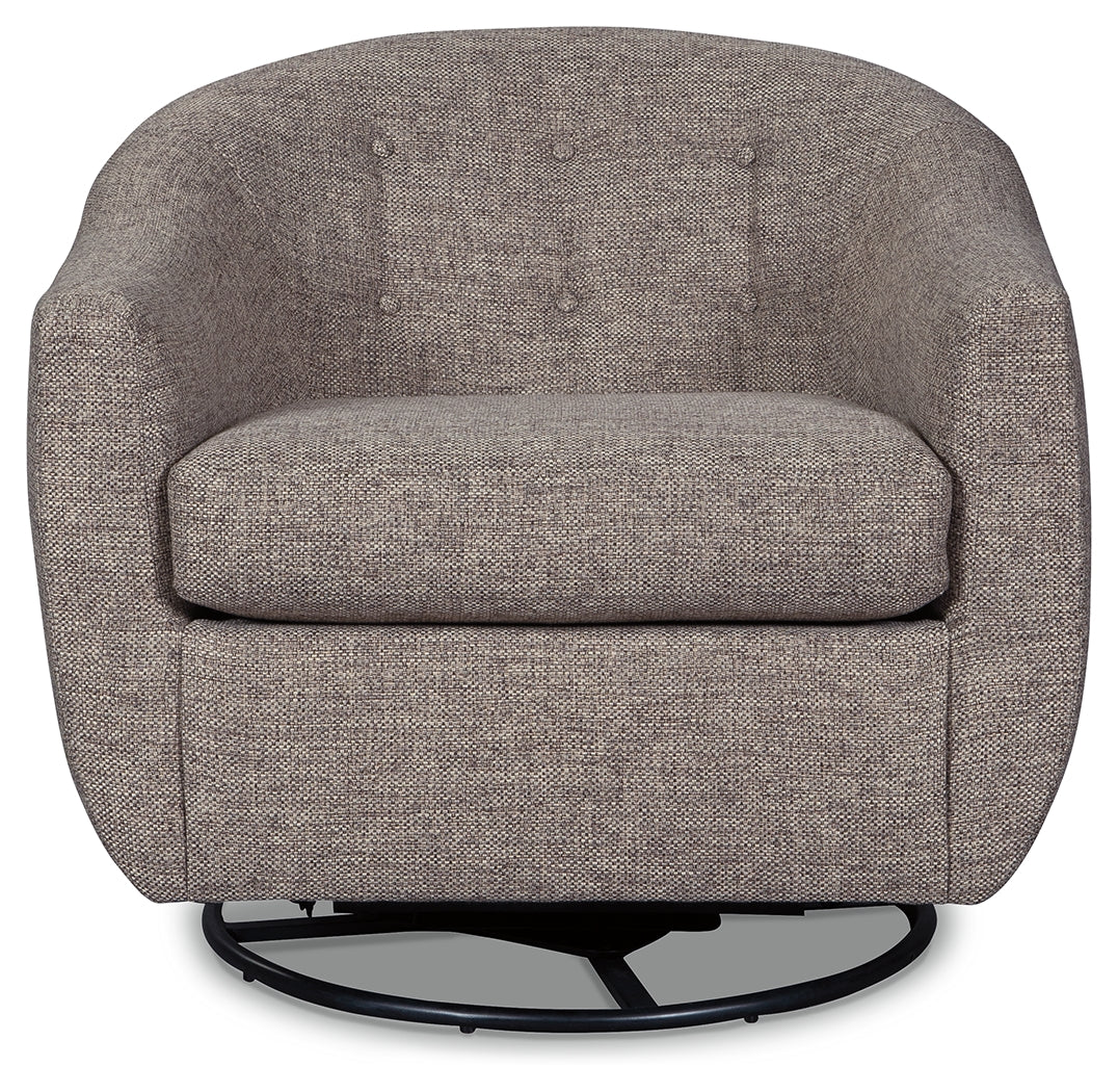 Upshur Taupe Swivel Accent Chair