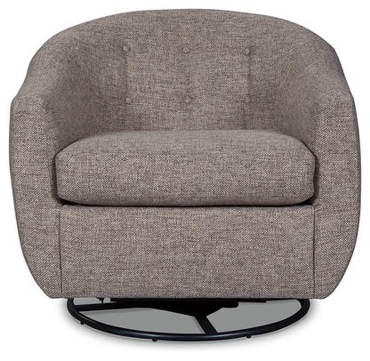 Upshur Taupe Swivel Accent Chair