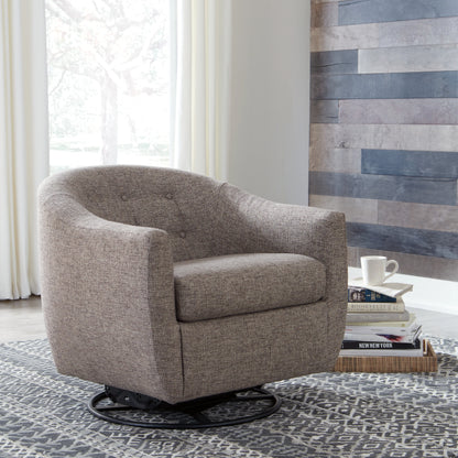 Upshur Taupe Swivel Accent Chair