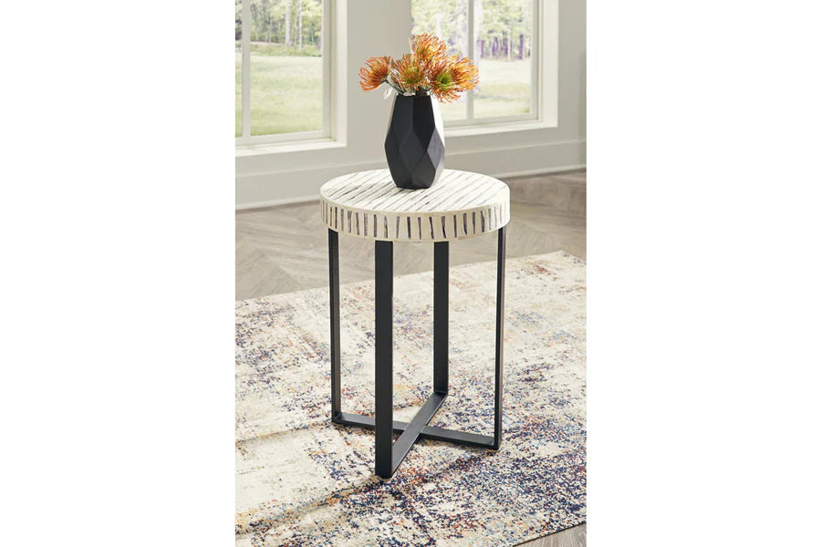 Crewridge Black/Cream Accent Table