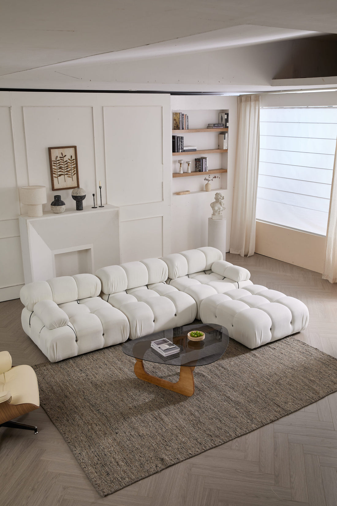 Modern Oak Glass Coffee Table