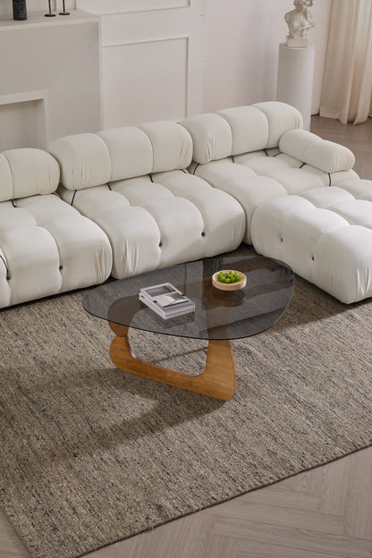 Modern Oak Glass Coffee Table