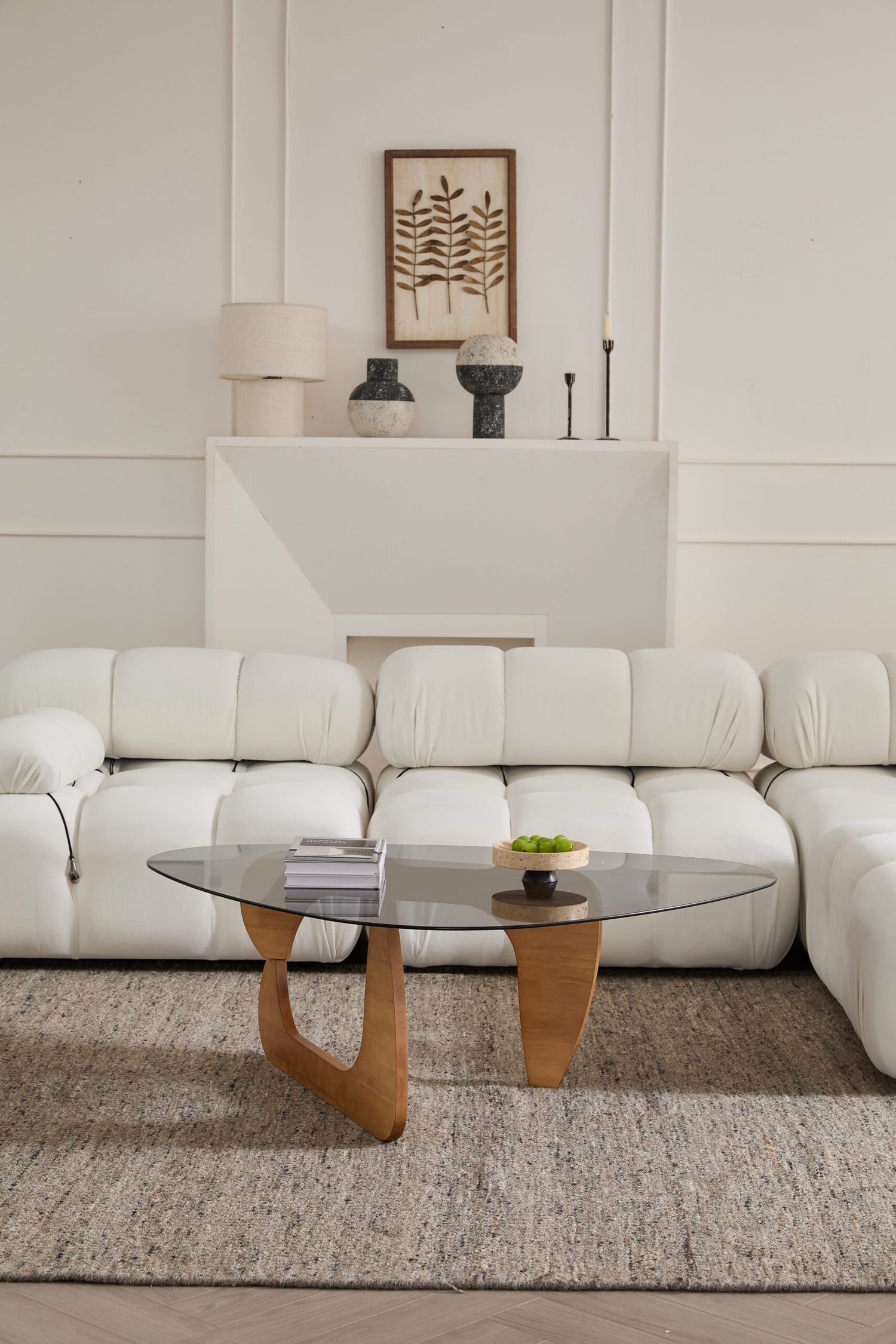 Modern Oak Glass Coffee Table