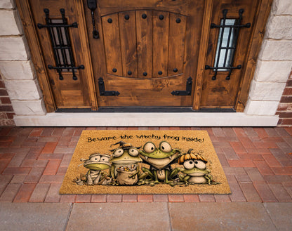 Witchy Frog Family Doormat