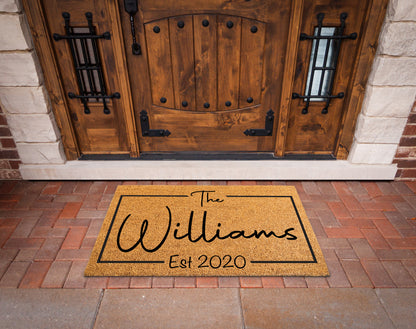 Personalized Family Name Doormat (Make contact for personalization details)