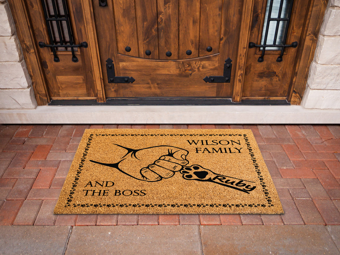 Custom Dog Family Name Doormat (Make contact for personalization details)