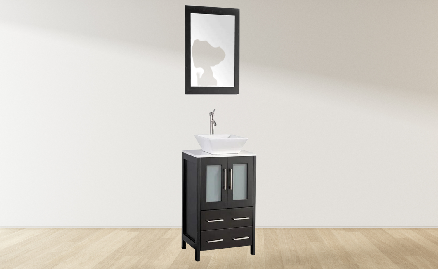 24 in. Single Sink Bathroom Vanity Combo Set in Espresso