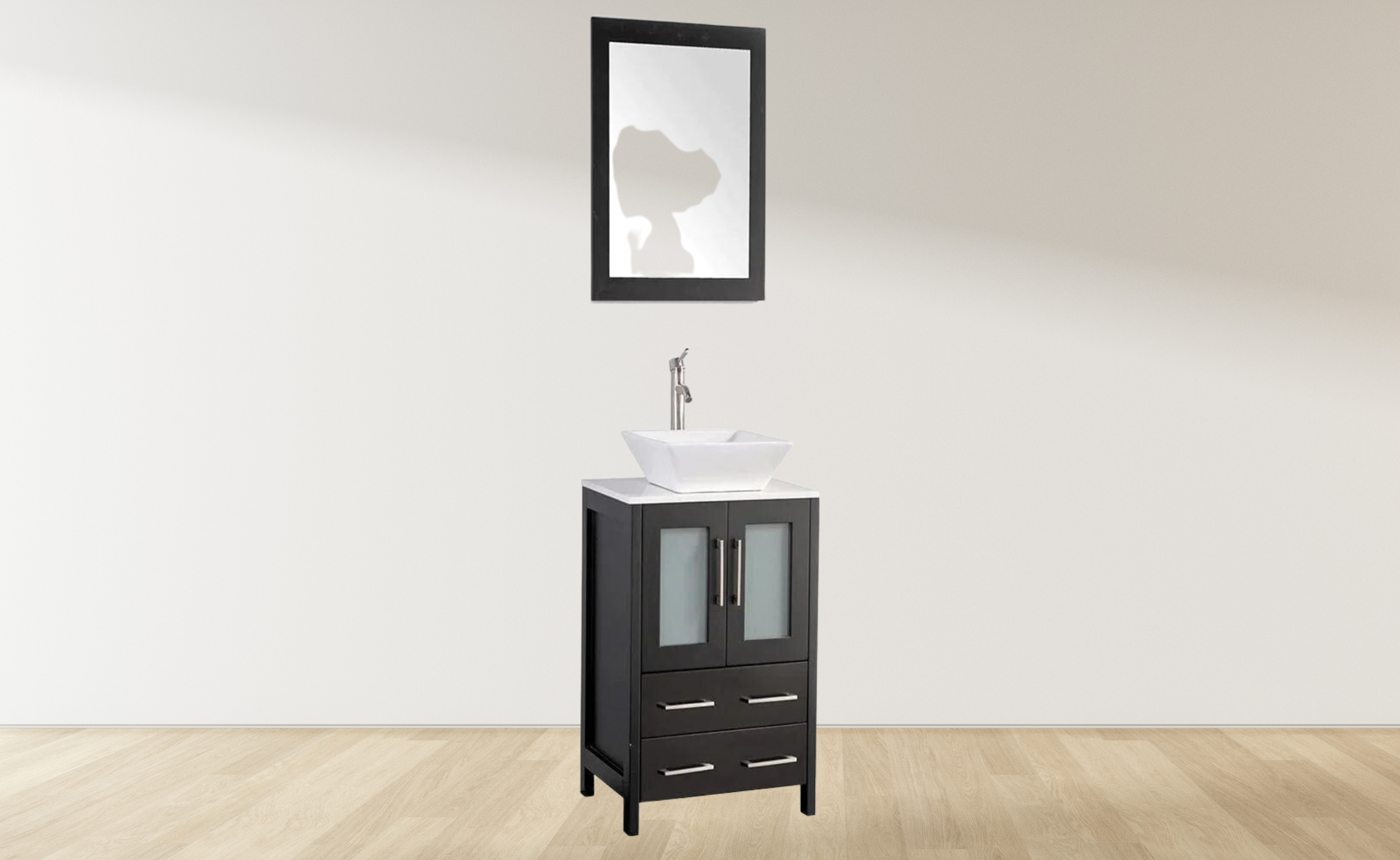 24 in. Single Sink Bathroom Vanity Combo Set in Espresso - Decohub Home