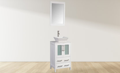 24 in. Single Sink Bathroom Vanity Combo Set in White - Decohub Home