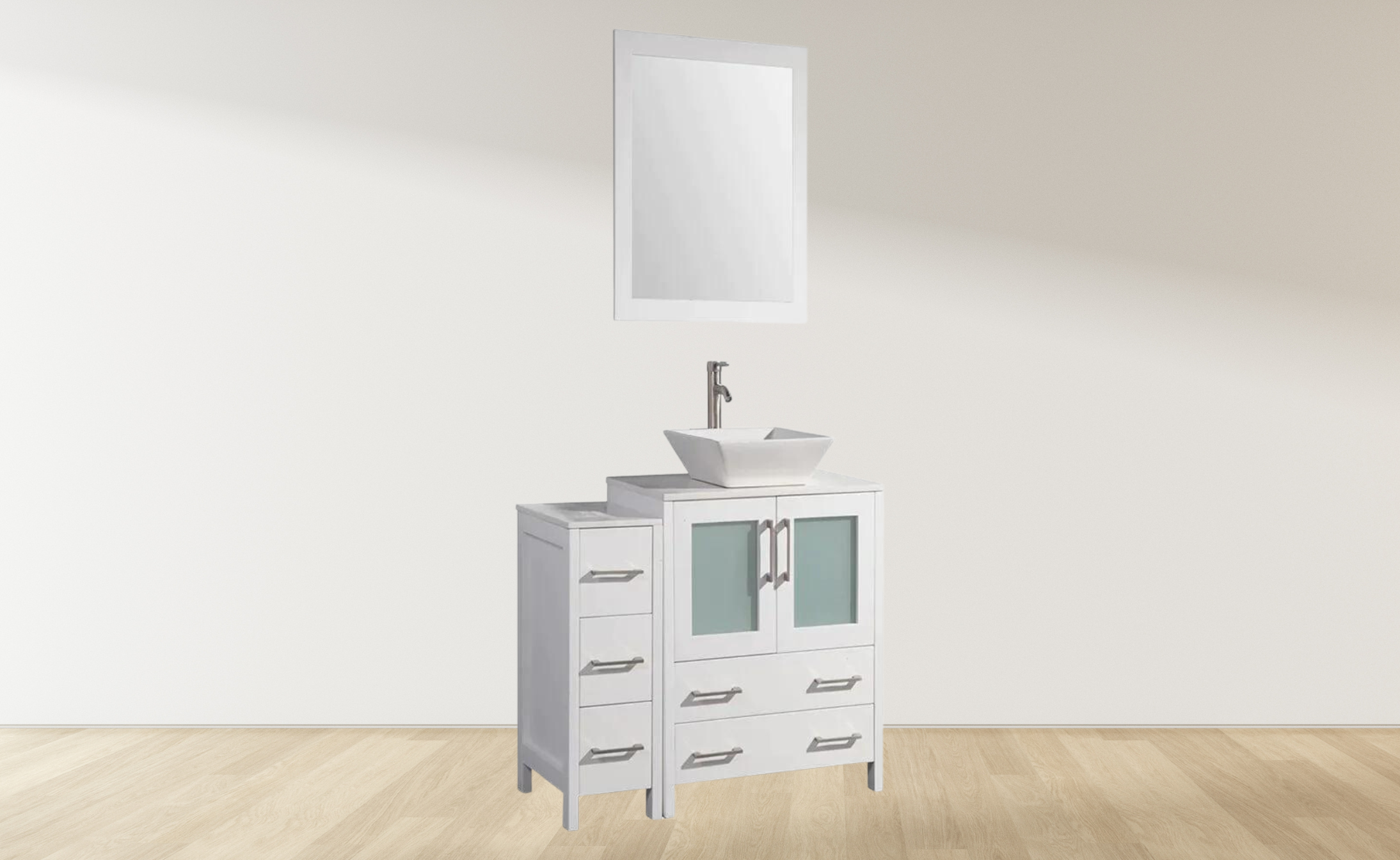 42 in. Single Sink Bathroom Vanity Combo Set in White - Decohub Home