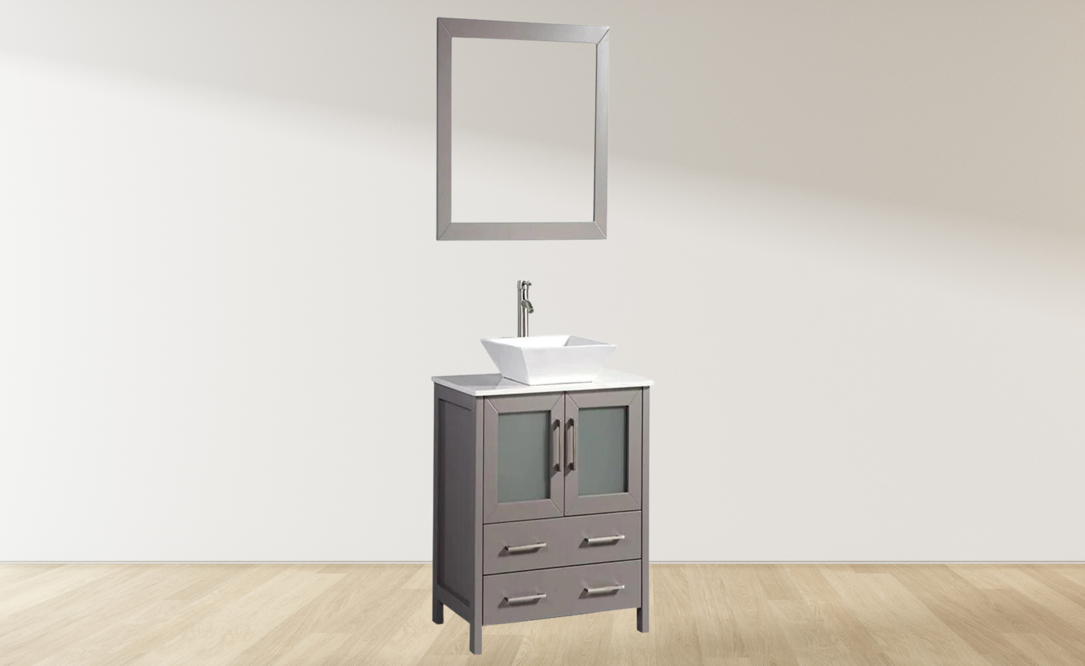 30 in. Single Sink Small Bathroom Vanity Set in Gray - Decohub Home