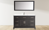 Genoa 60 in. Bath Vanity in Espresso with Vanity Top an Mirror - Decohub Home