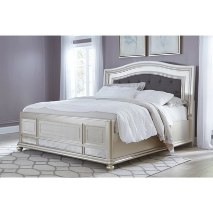 Coralayne Silver King Panel Bed