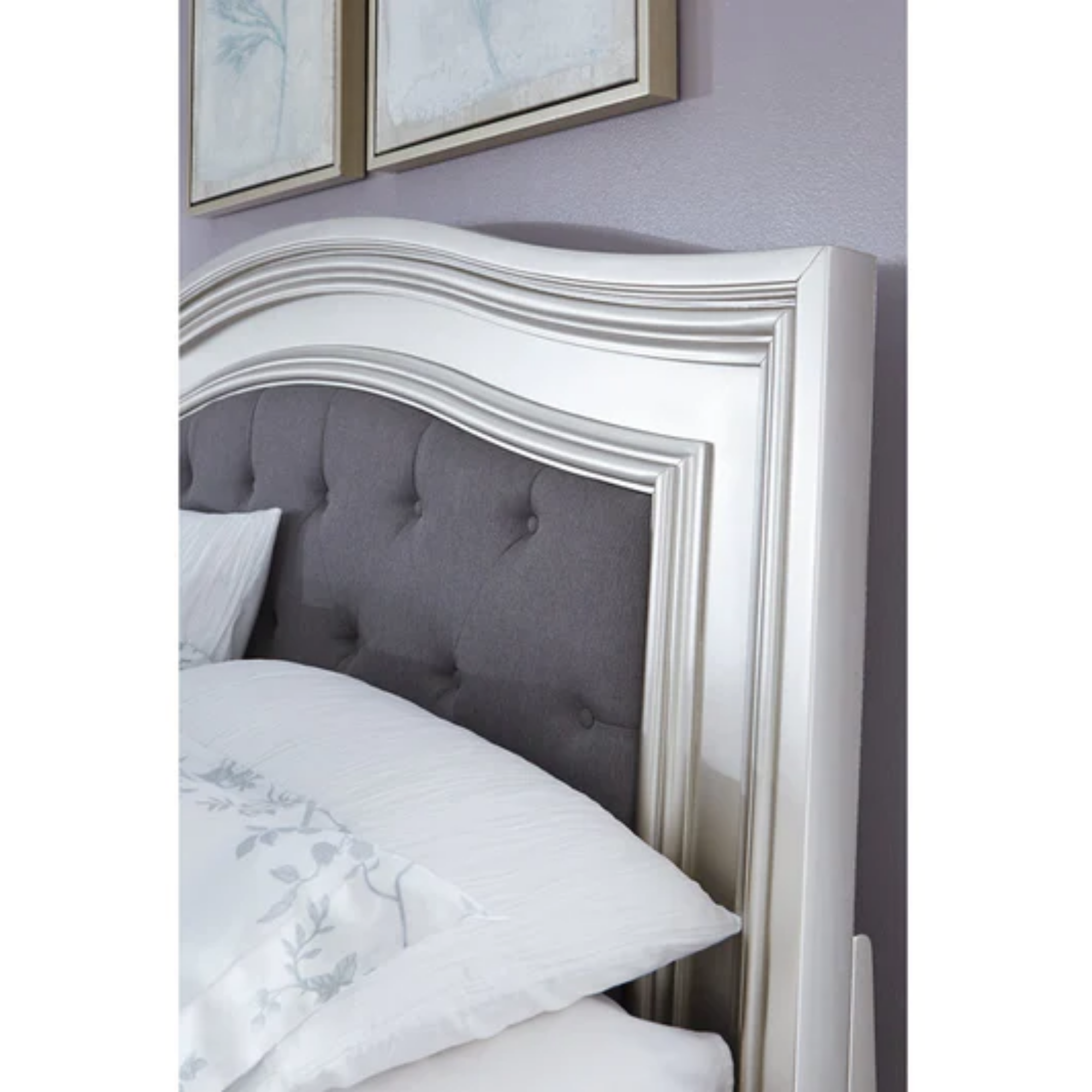Coralayne Silver King Panel Bed