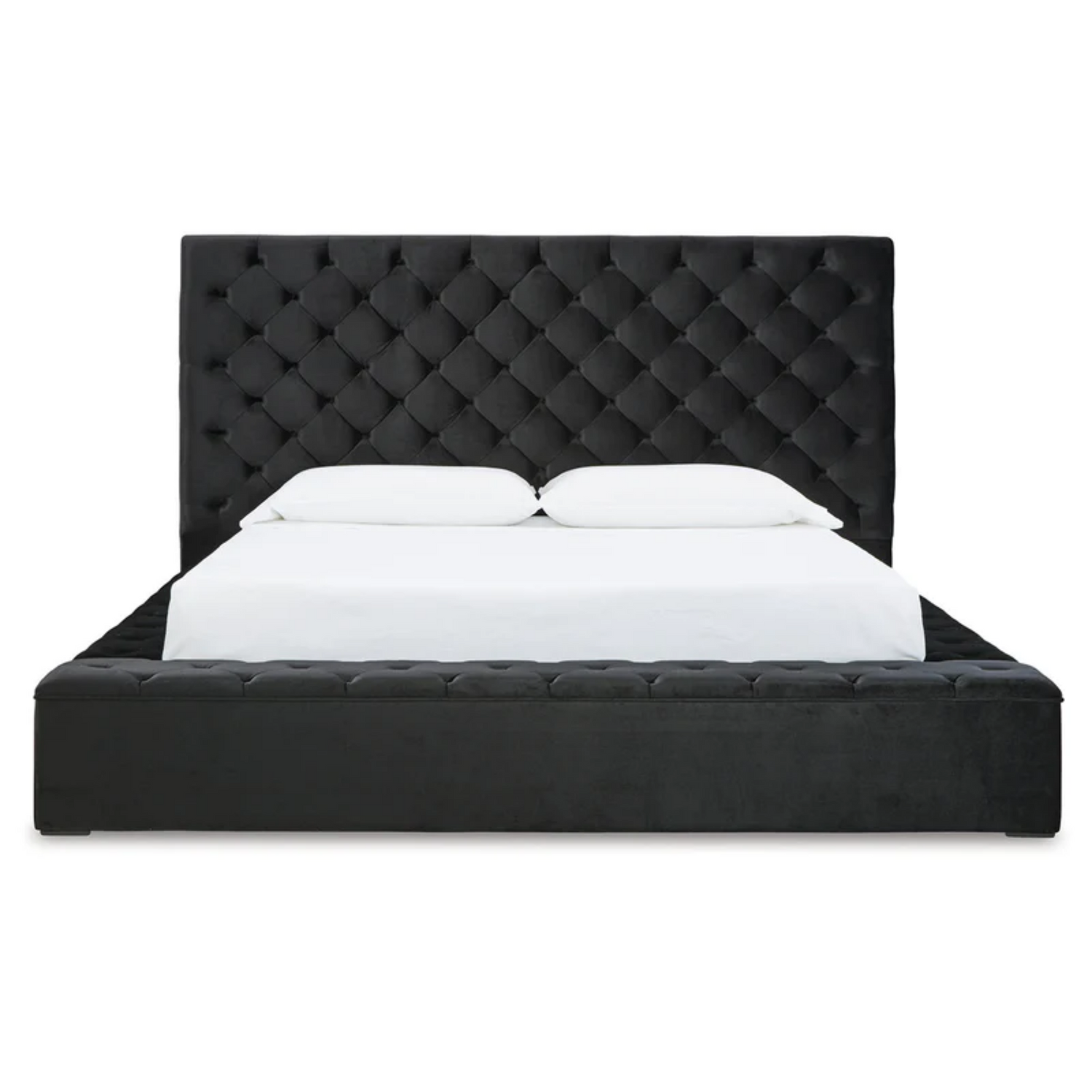 Lindenfield Black King Upholstered Bed with Storage
