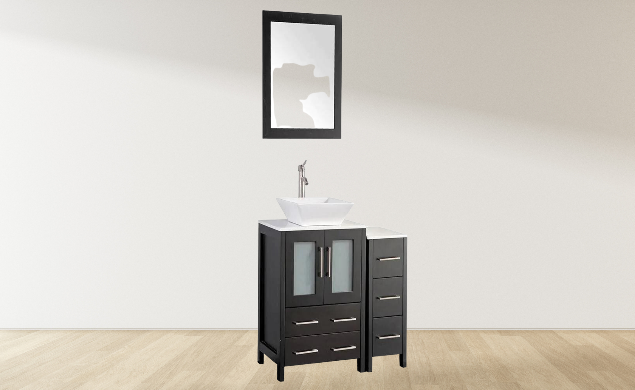 36 in. Single Sink Bathroom Vanity Combo Set in Espresso