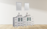84 in. Double Sink Bathroom Vanity Combo Set in White - Decohub Home