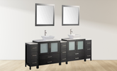 108 in. Double Sink Bathroom Vanity Combo Set in Espresso - Decohub Home