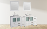 84 in. Double Sink Bathroom Vanity Combo Set in White - Decohub Home