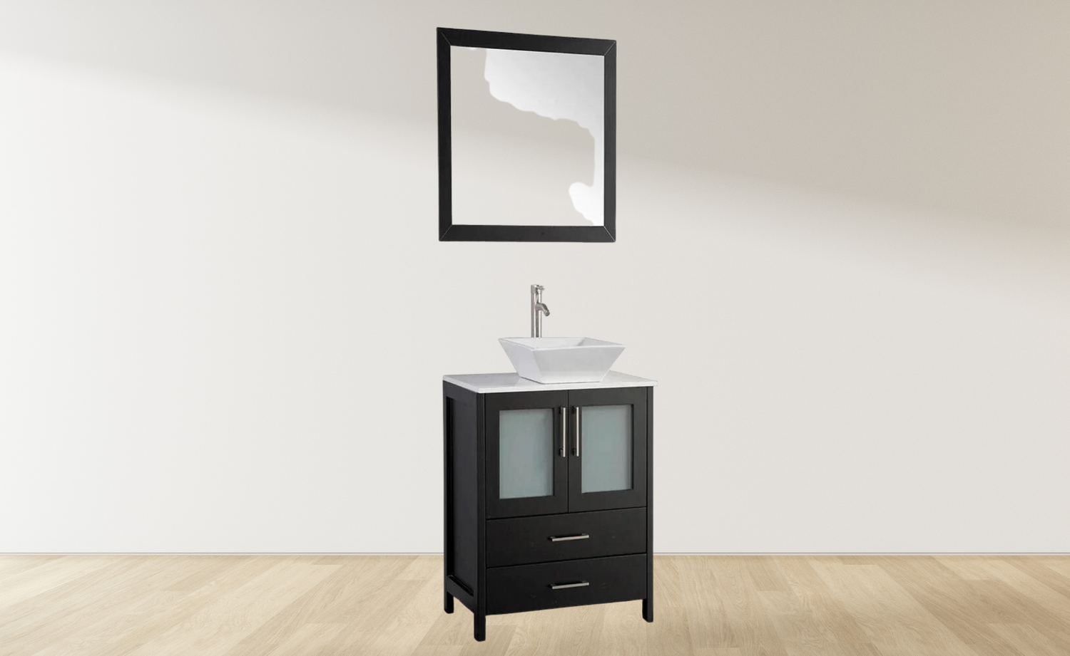 30 in. Single Sink Small Bathroom Vanity Set in Espresso