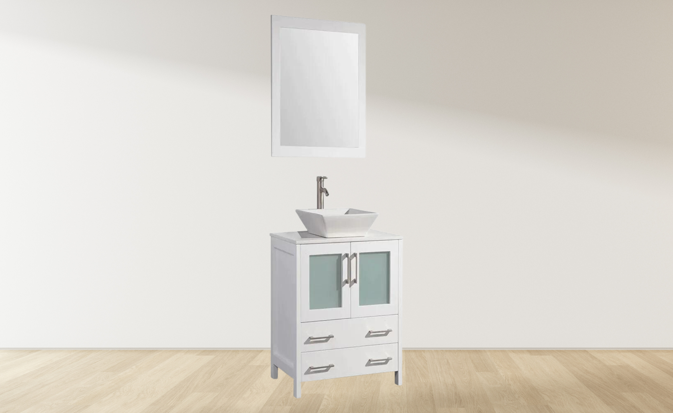 30 in. Single Sink Small Bathroom Vanity Set in White - Decohub Home