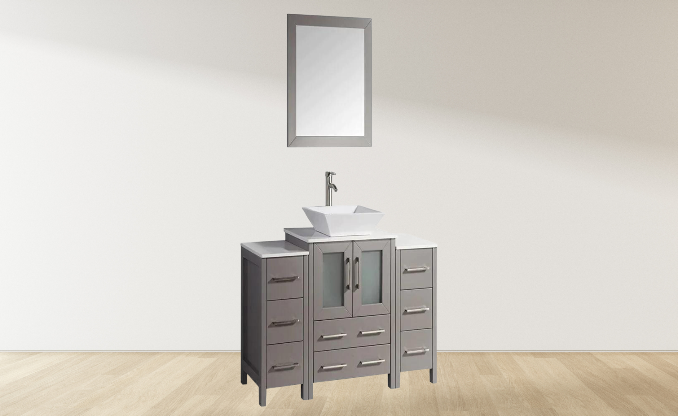 48 in. Single Sink Bathroom Vanity Combo Set in Gray