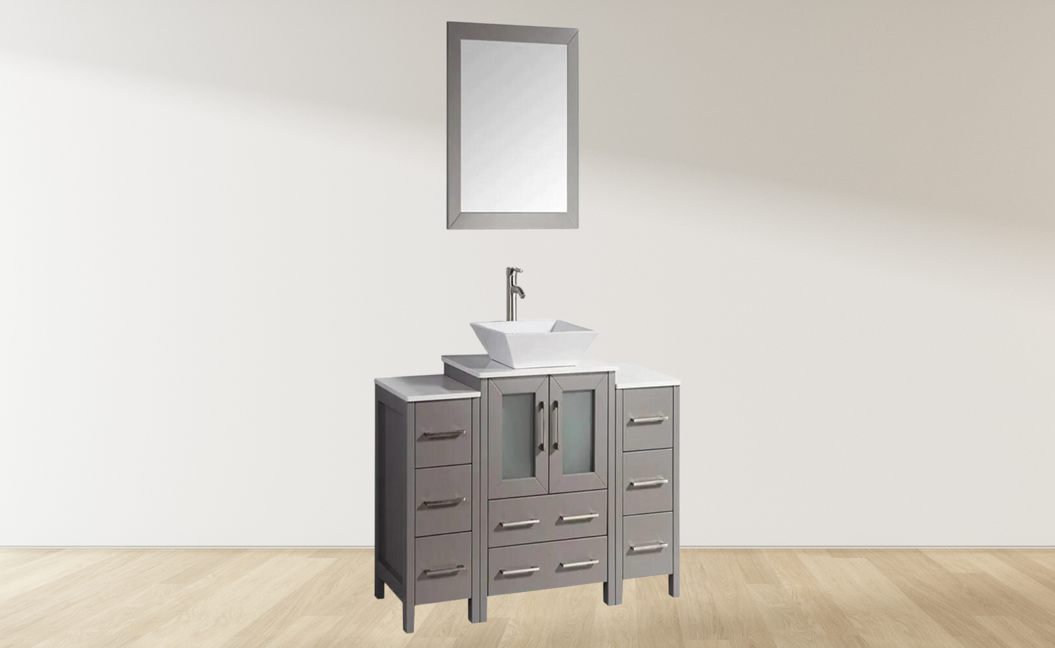 48 in. Single Sink Bathroom Vanity Combo Set in Gray - Decohub Home