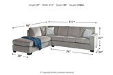 Altari Alloy 2-Piece LAF Chaise Sectional size